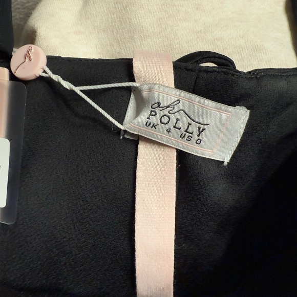 Oh Polly Asymmetric Corset Frill Mini Dress in Black - Picture 7 of 15